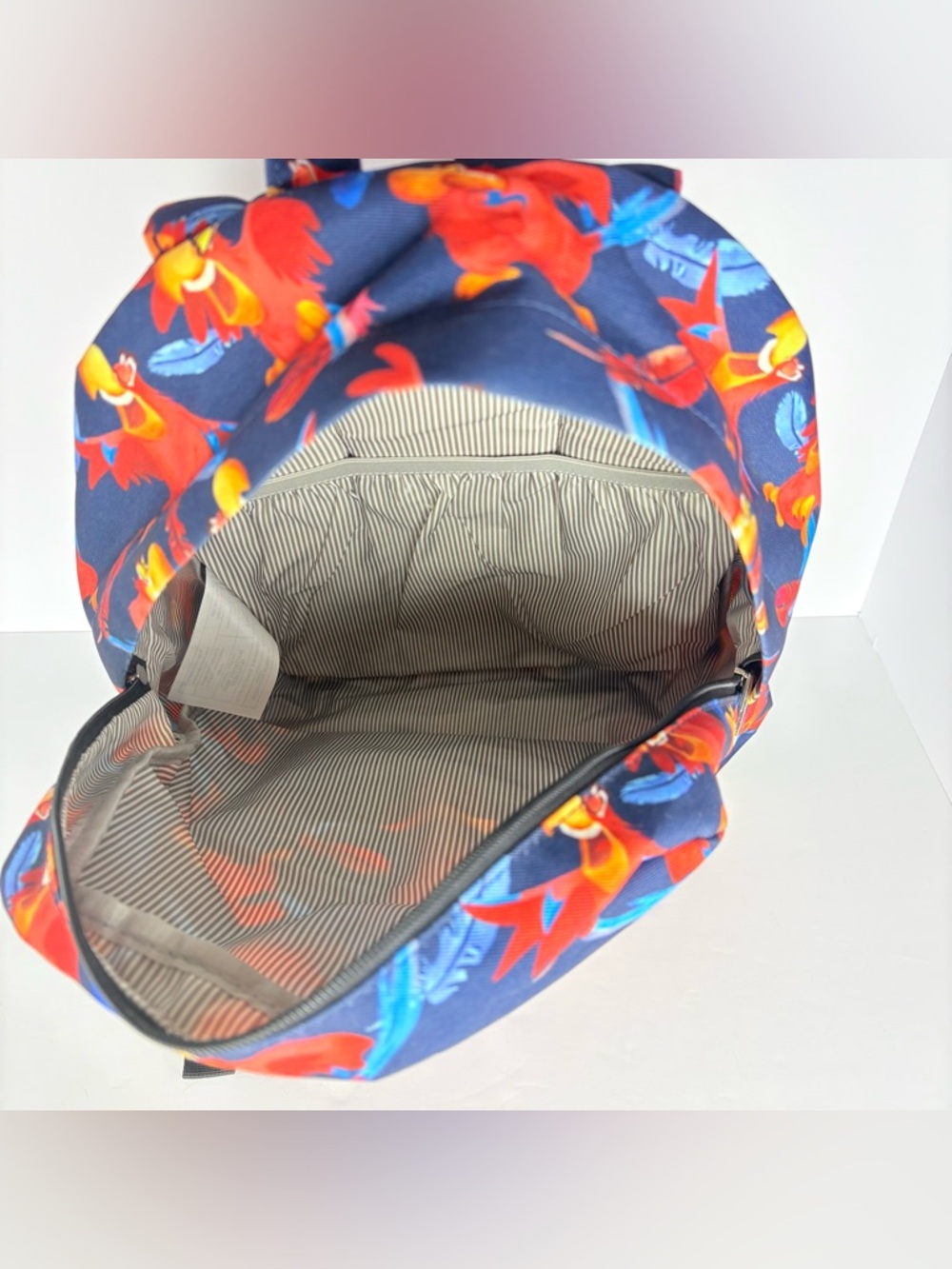 Loungefly Disney Aladdin Iago Bird Character All Over Print Backpack Blue Red - Picture 9 of 12